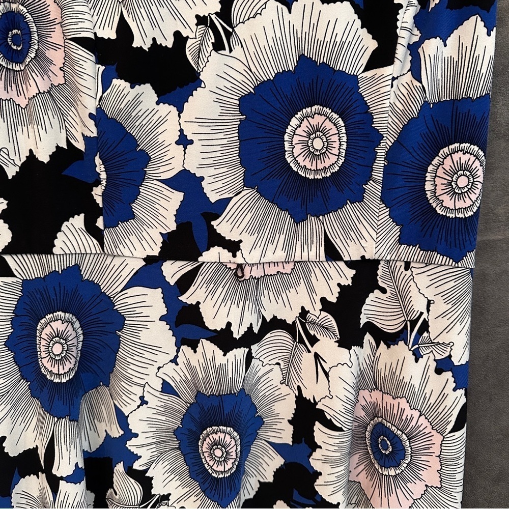 Tommy Hilfiger Sleeveless Floral A Line Dress Polyester Stretch Cobalt Blue M - Picture 5 of 11